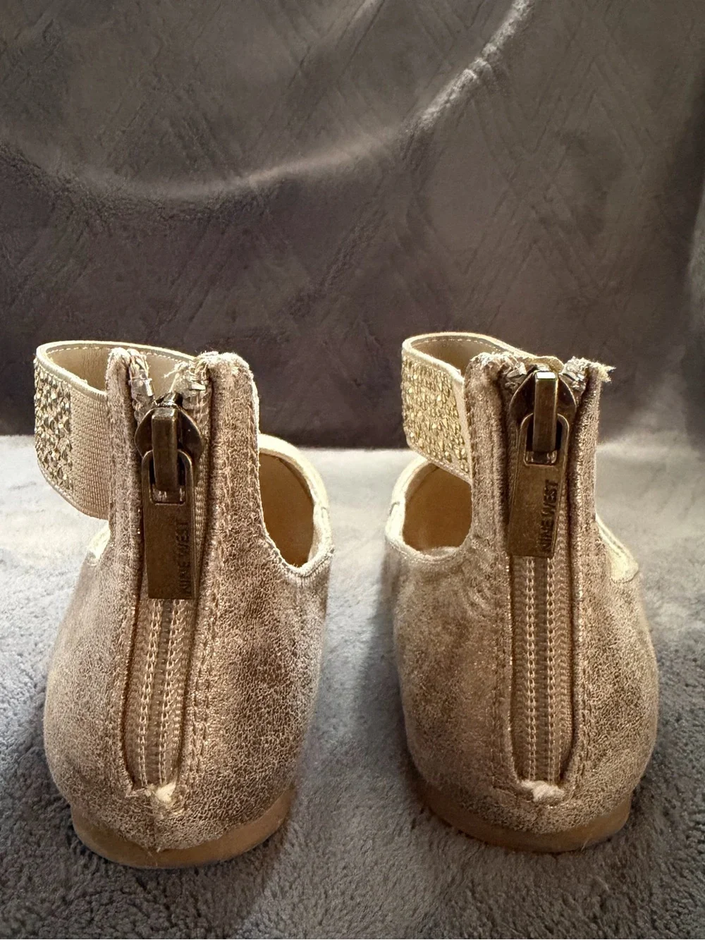 Girls' Glitter Ankle-Strap Ballet Flat - Gold
